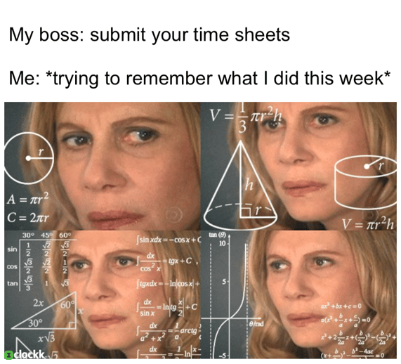 friday meme about timesheets