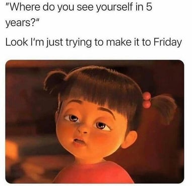 friday meme about barely making it to the weekend