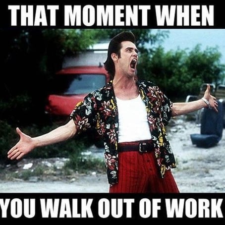 friday meme about walking out of work