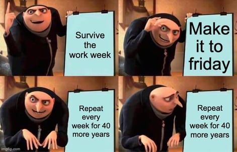 Friday meme about the eternity of work