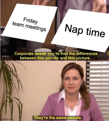 friday meme meeting = nap time