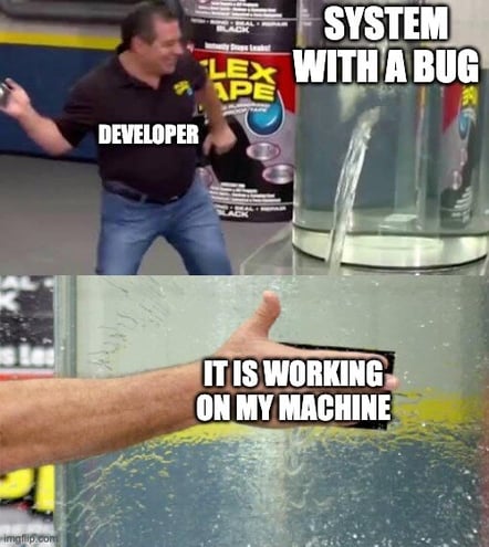 System bug Flex tape meme 